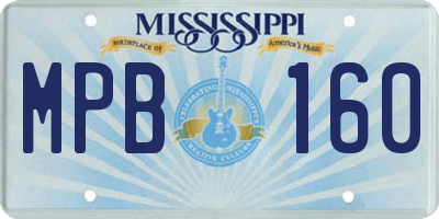 MS license plate MPB160
