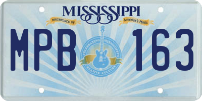 MS license plate MPB163