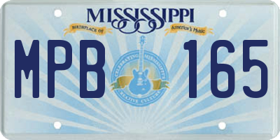 MS license plate MPB165