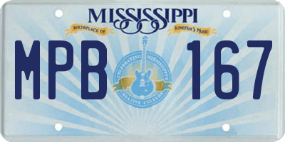 MS license plate MPB167