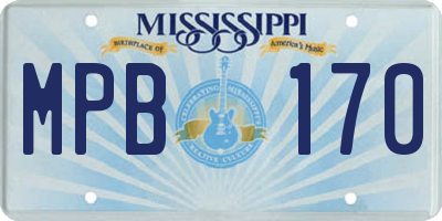 MS license plate MPB170