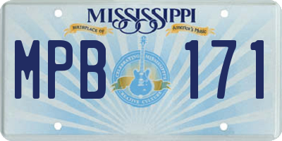 MS license plate MPB171