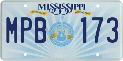 MS license plate MPB173