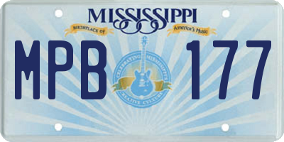 MS license plate MPB177
