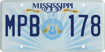 MS license plate MPB178