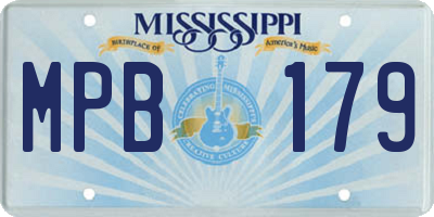 MS license plate MPB179