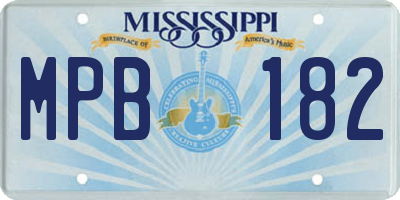 MS license plate MPB182