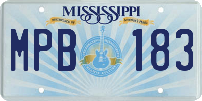 MS license plate MPB183