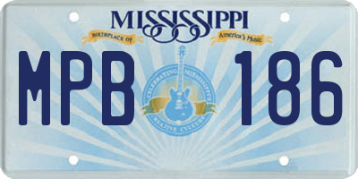 MS license plate MPB186