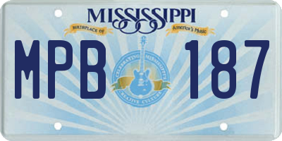 MS license plate MPB187