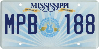 MS license plate MPB188