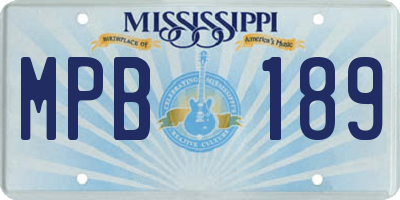 MS license plate MPB189