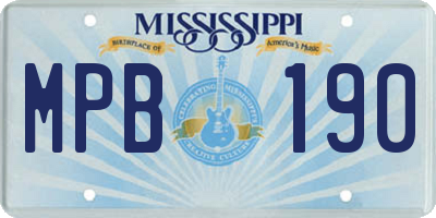 MS license plate MPB190