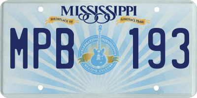 MS license plate MPB193