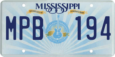 MS license plate MPB194