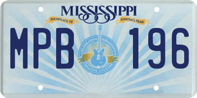MS license plate MPB196