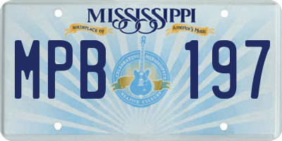 MS license plate MPB197