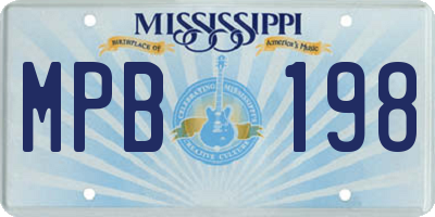 MS license plate MPB198