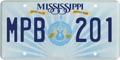 MS license plate MPB201
