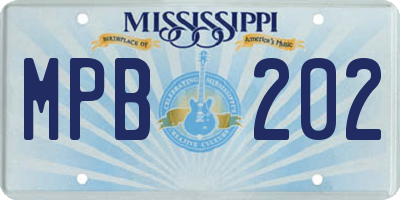 MS license plate MPB202