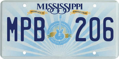 MS license plate MPB206