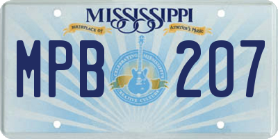 MS license plate MPB207