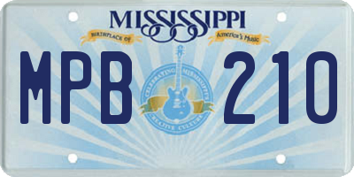 MS license plate MPB210