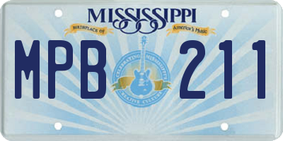 MS license plate MPB211
