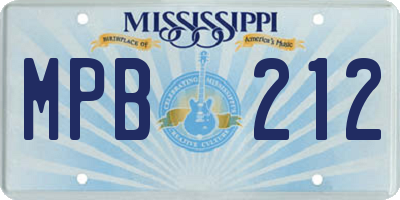 MS license plate MPB212