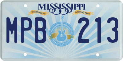 MS license plate MPB213