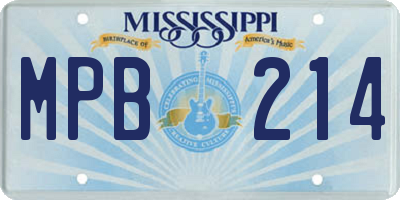 MS license plate MPB214