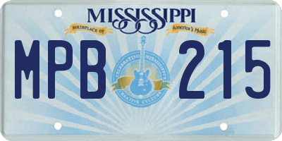 MS license plate MPB215