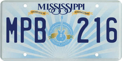 MS license plate MPB216