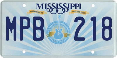 MS license plate MPB218