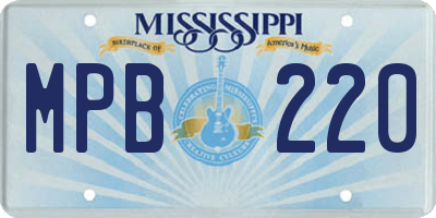 MS license plate MPB220