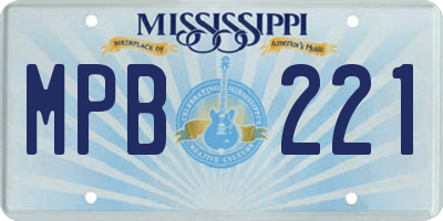 MS license plate MPB221