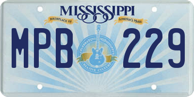 MS license plate MPB229