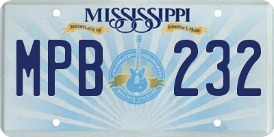 MS license plate MPB232