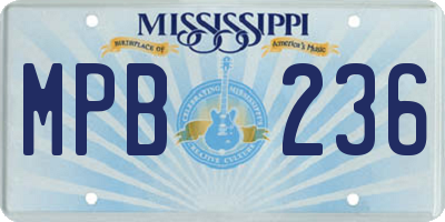 MS license plate MPB236