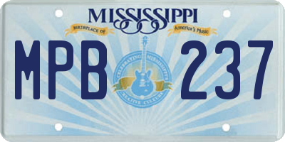 MS license plate MPB237