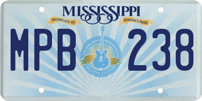 MS license plate MPB238