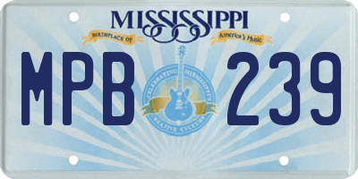 MS license plate MPB239