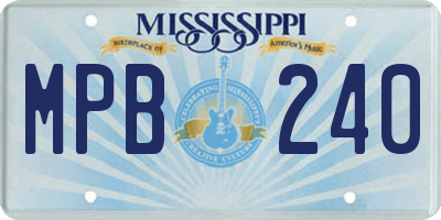 MS license plate MPB240