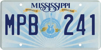 MS license plate MPB241