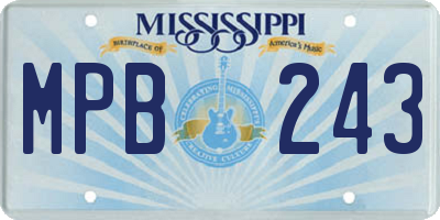 MS license plate MPB243