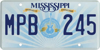 MS license plate MPB245