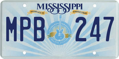 MS license plate MPB247