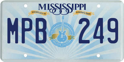 MS license plate MPB249