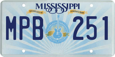 MS license plate MPB251