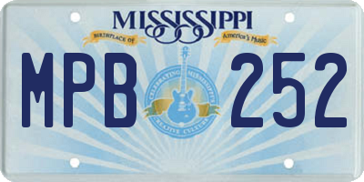 MS license plate MPB252